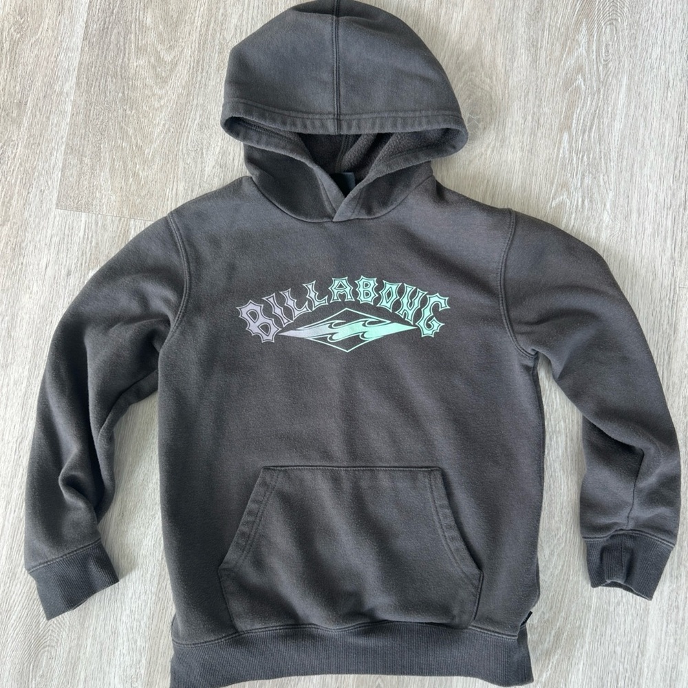 Billabong Kids Graphic Hoodie Gray Unisex Youth 10/12